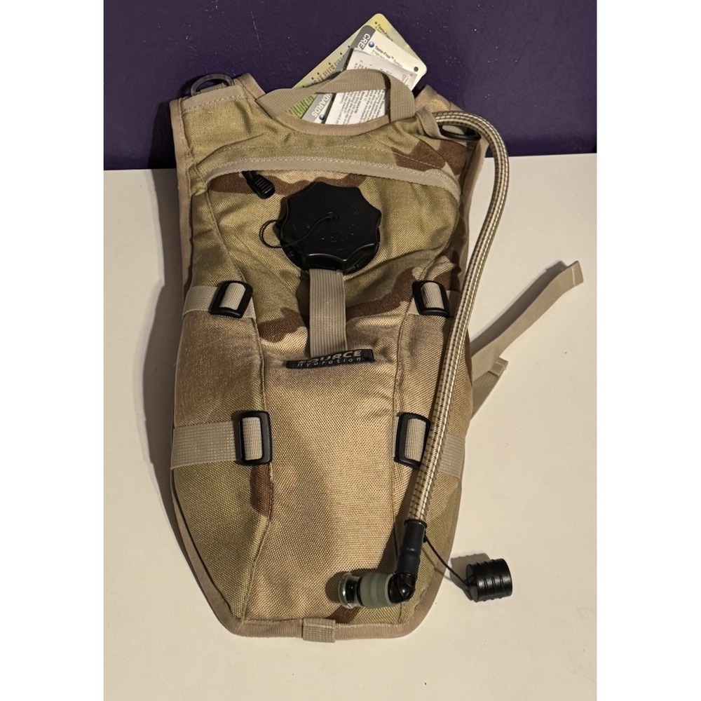 SOURCE HYDRATION TACTICAL MILITARY 3L 100OZ DESERT CAMO SYSTEM PACK W/ BLADDER